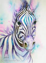 Turquoise Stripes Zebra Original Fine Art By Arti Chauhan Cizimler Tuval Sanati Tablolar