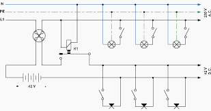 Switches are shown as dotted rectangles. Lighting Circuits Connections For Interior Electrical Installations 3