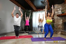 Chubby Yoga Freak Aryana Adin rides Xander Corvus On The Floor photos