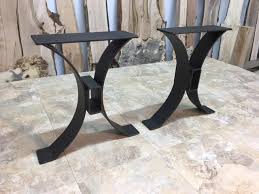 We purchased these legs for a custom computer table, and they are perfect. Steel Timber Beam Bench Base Ohiowoodlands Metal Table Legs