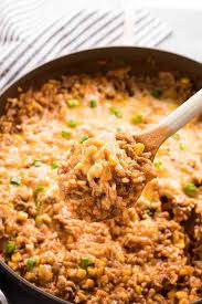 One Pot Mexican Rice Casserole The Salty Marshmallow Recipe Mexican Rice Casserole Ground Beef Recipes Mexican Rice