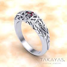 Final Fantasy Xiv Black Mage Inspired Wedding Band Takayas Custom Jewelry Platinum Wedding Band Mens Wedding Bands Wedding Bands