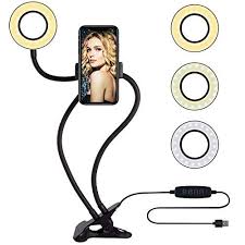 Selfie Ring Light With Cell Phone Holder Circle Lights Led Lighting For Photo Photography Vlogging Video In 2020 Selfie Ring Light Cell Phone Holder Circle Light