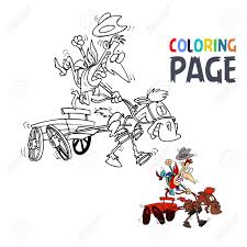 We have the finest coloring pages of the web, so see you soon. People Ride Wagon Cartoon Coloring Page Royalty Free Cliparts Vectors And Stock Illustration Image 86157407