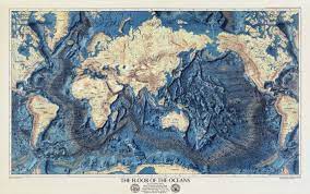Ocean Floor Map World Map Oceans Map Atlantic Ocean Map Etsy Oceans Of The World Old World Maps World Map