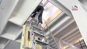One of the first factors to consider when choosing an attic ladder is the rough opening. Gorter Roof Hatches Roof Hatch With Electric Scissor Stairs Youtube