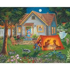 Bits And Pieces Jigsaw Puzzles Uk Bits And Pieces 300 Large Piece Jigsaw Puzzle For Adults Backyard Camping Family Fun House Puzzle Larger Piece Jigsaw Puzzles Backyard Camping Painting