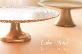 This beautiful diy cake/treat stand can be used for any treats you'd like to showcase. Diy Cake Stand Makeover Hushed Commotion
