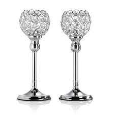 Restore to near former glory. Crystal Tea Light Pillar Candle Holder Set Of Two Gold Or Silver Safield Distribution