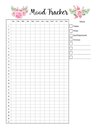 Free Printable Mood Tracker 4 Mood Tracker Charts