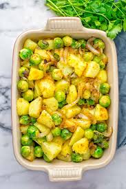 Garlic Brussels Sprouts Potatoes Contentedness Cooking