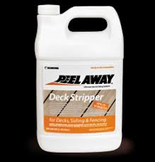 One category is caustic deck strippers. Dumond Peel Away Deck Stripper Log Wood Cleaners