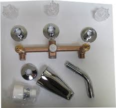 How to replace a mobile home faucet basic components? Manufactured Home 3 Valve Tub Shower Faucet Price Match Guarantee