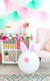 After that, take a photo of your kid surrounded by colorful paper bunnies. Giant Easter Bunny Balloons A Kailo Chic Life