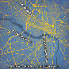 Virginia zip code map and virginia zip code list. Richmond Virginia Map Art The Map Shop