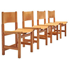 Swedish Set Of Four Chairs In Pine And Naturel Leather In 2020 Chair Walnut Chair Dining Room Chairs