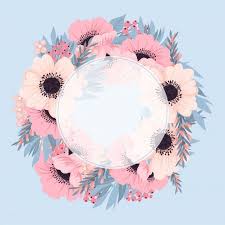 Floral Frame With Pink And Blue Flower Blueflowerwallpaper Floral Frame With Pink And Blue F In 2020 Flower Background Wallpaper Floral Poster Flower Phone Wallpaper