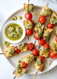 Grilled Bruschetta Skewers Completely Delicious Recipe Skewer Recipes Vegetarian Barbecue Summer Appetizer