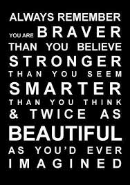 You're viewing an automatic translation provided by etsy (not the official version). Quote Pictures Always Remember You Are Braver Than You Believe