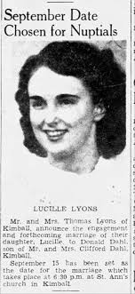 Lucille Lyons, Donald Dahl Engagement