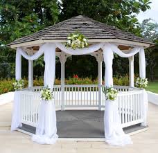 Wedding Gazebo Set Up Burgundy Cloth Instead Of The White And Sunflowers With White Roses Cover Gazebo Decorations Gazebo Wedding Gazebo Wedding Decorations