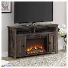 Media console electric fireplace tv stand in white: Fingerhut Ameriwood Home Farmington Electric Fireplace 50 Tv Stand Dark Rustic Pine