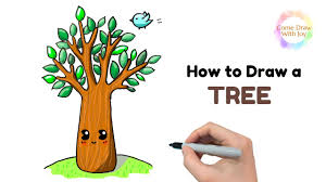 Welcome to my channel, where i show you how to draw cute things! How To Draw A Simple Tree With Branches And Leaves Drawing Cute Tree Easy Step By Step Youtube