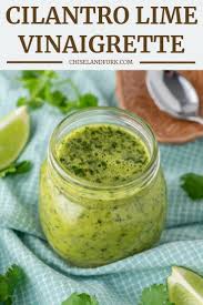 With Fresh Cilantro And Lime This Vinaigrette Is Simple To Make But A Great Addition To Any Sal Vinaigrette Recipes Cilantro Lime Vinaigrette Lime Vinaigrette