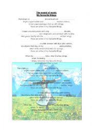 Prelude and the sound of music: English Exercises My Favourite Things Sound Of Music