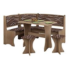 A bench, especially one with a backrest: Meble Furniture Rugs Breakfast Kitchen Nook Table Set Bench Seating With Storage And Stools Oak Buy Online In Bahamas At Bahamas Desertcart Com Productid 79389018