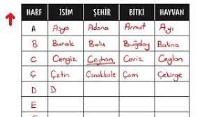 Alttakide s ile bulacak,öyle devam edecek. Isim Sehir Oynuyoruz 1 Sinif Arkadas Tatil Kitabi Etkinlikleri Youtube