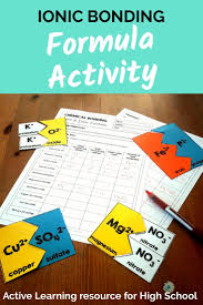 · we can figure out the formulas based on typical charges from periodic table; Ionic Bonding Activity Puzzle Ionic Bonding Activity Ionic Bonding High School Chemistry Experiments