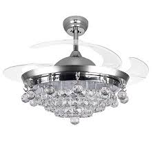 You are viewing crystal chandelier ceiling fan combo, picture size 800x800 posted by steve cash at february 11, 2017. 42 Crystal Ceiling Fan With Light 4 Retractable Blade Remote Control Chandelier Lamps Lighting Ceiling Fans Lamp