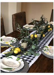 Buffalo Check And Lemons Buffalocheckandlemons In 2021 Lemon Kitchen Decor Lemon Table Decor Dining Table Decor
