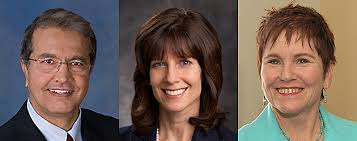 The three board members represent SDSU&#39;s connections to local industry. From left: Salim Janmohamed, Susan Nowakowski and Patti Roscoe - str-060410-tcf