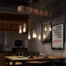 The indi single light pendant features oil rubbed bronze finish with a clear glass shade. 10 Lights Chandelier Wooden Retro Rustic Pendant Light Industrial Suspension Light Line Can Be Adjusted Freely Distressed Wood Chandelier For Dining Table Vintage Kitchen Bar Island Billiard Buy Online In Aruba