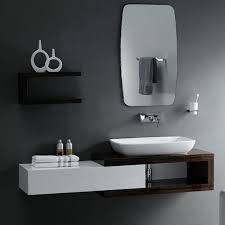 Black And White Vanity Ideas Cool Black And White Vanity For Small Modern Bathroom Design With Mirror Vessel Sink Ideas Bathroom Design Small Modern Modern Small Bathrooms Modern Bathroom
