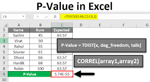 p value in excel how to calculate p value in excel