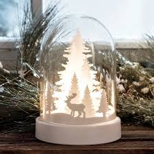 Light Up Glass Dome With Christmas Scene Christmas Window Lights Bell Jar Decor Outdoor Christmas Decorations