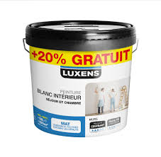 Achat et vente de peintures acryliques/glycéro intérieur et extérieur à prix discount Peinture Mur Luxens Rafraichir Blanc Mat 12 L Leroy Merlin