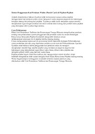 Beberapa kata mungkin masuknya krama desa tapi. Doc Sistem Punch Card Mohd Redzuan Academia Edu