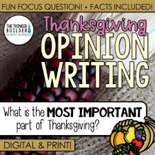 Virtual thanksgiving ideas are examples of the specific ways you can celebrate the holiday, and may serve as inspiration for your own plans. Thanksgiving Opinion Writing Topic What S Most Important Digital Print