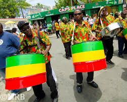 Totally Caribbean Not My Island But Close True Steel Pan Band With Bright Beautiful Red Gold Green Steel Drums Steel Drum Ukulele Songs World Of Color