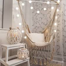 This extra wide hanging egg chair is designed to accommodate 2 adults and provides plenty of space to lounge and relax during lazy days. Tassel Garden Hammock Chair Deluxe Hanging Hammock Swing Chair Swing For Out Indoor Patio Porch Decor Patio Swings Aliexpress