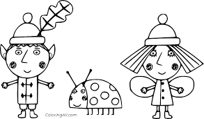 Little kingdom ben and holly s coloring pages to and. Ben And Holly With Gaston Coloring Page Coloringall