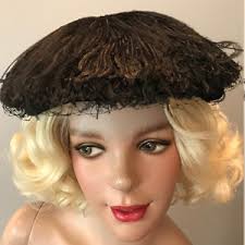 Elegant Black Ostrich Feather Hat, 1930s