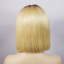 Once you've shampooed, rinsed, and fully dried hair, you're ready to apply your dip dye color following the steps in next section, dip dye for blondes. Wiwigs Remy Human Bob Blonde Dip Dye Ombre Black Hair Lace Front Ladies Wigs