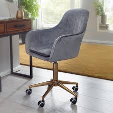 Nicht nur die sitzfläche ist bei diesem stuhl gepolstert als alternative zur klassischen variante mit rollen empfehlen sich freischwinger, die. Amstyle Schreibtischstuhl Samt Grau Design Drehstuhl Mit Lehne Arbeitsstuhl 120 Kg Hohenverstellbar Schalenstuhl