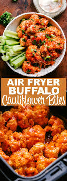 Air Fryer Buffalo Cauliflower Bites Easy Healthy Perfectly Spicy Buffalo Cauliflower B Air Fryer Dinner Recipes Air Fryer Recipes Healthy Air Fryer Healthy