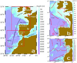 general bathymetric chart of the investigated area in the